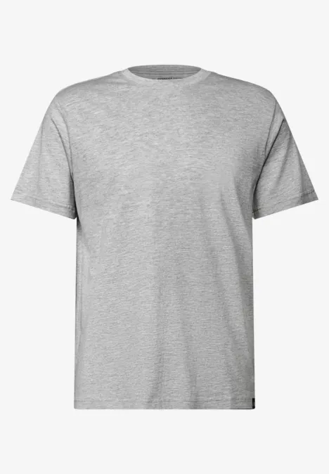 Basic T-Shirt in Unifarbe cloud grey melange