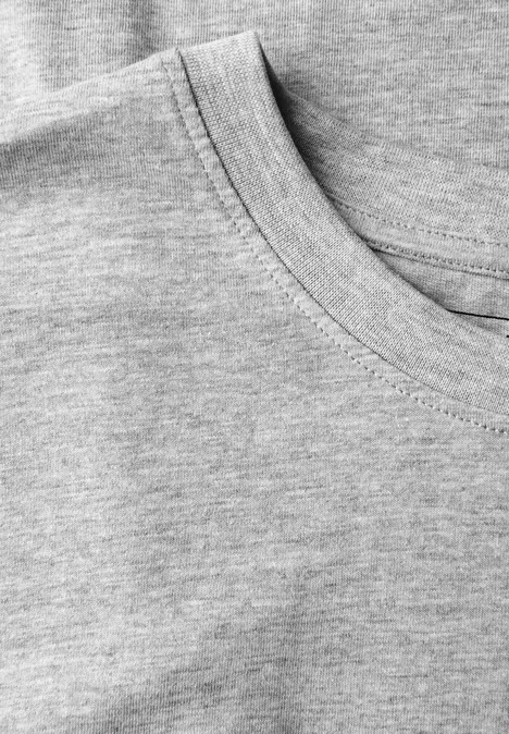 Basic T-Shirt in Unifarbe cloud grey melange