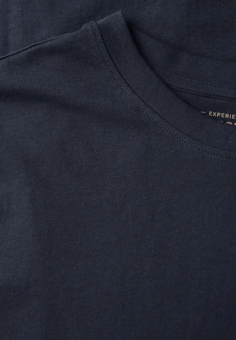 Basic Shirt in effen kleur eclipse blue