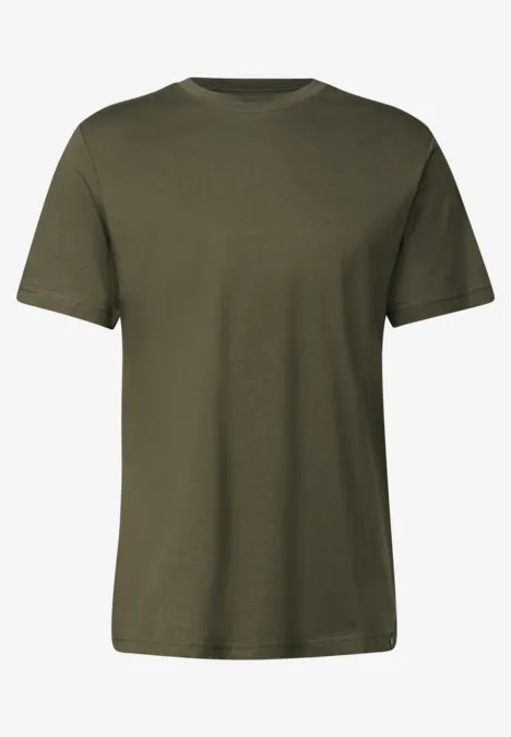Basic T-Shirt in Unifarbe vintage green