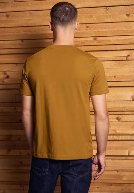 Basic T-Shirt in Unifarbe golden yellow