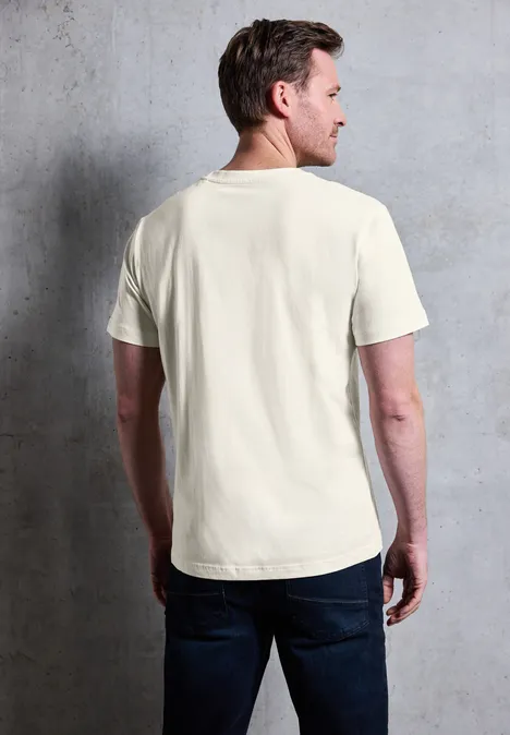 Basic T-Shirt in Unifarbe arctic beige