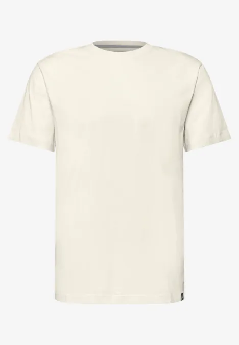 Basic T-Shirt in Unifarbe arctic beige