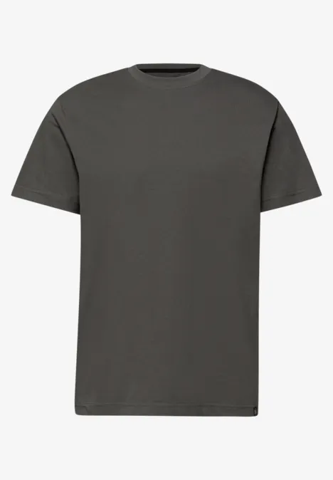 Basic T-Shirt in Unifarbe oil grey