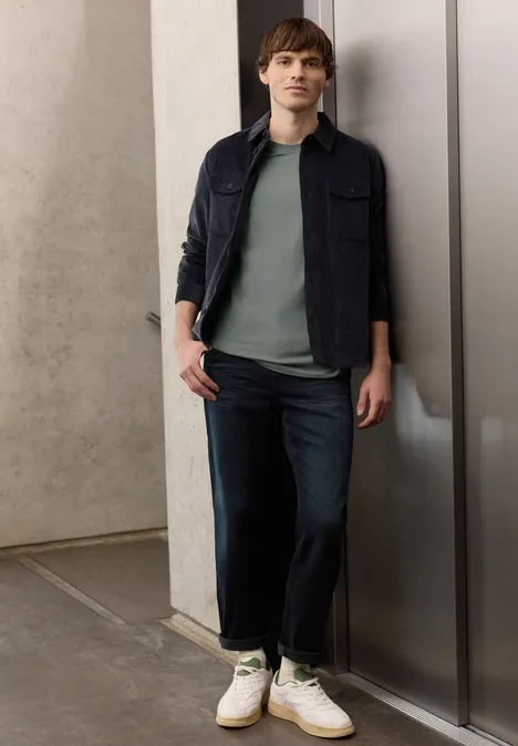 Basic T-Shirt in Unifarbe dusty mint