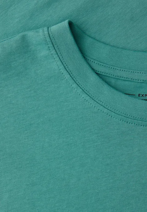 Basic T-Shirt aus reiner Baumwolle caribbean green