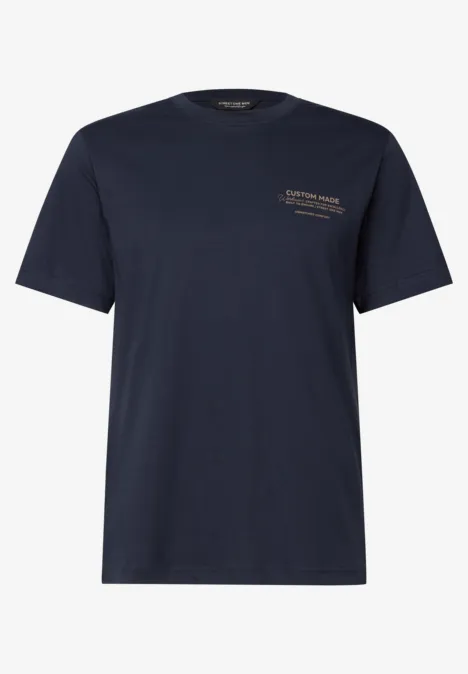 Basic Shirt mit Printdetail night blue