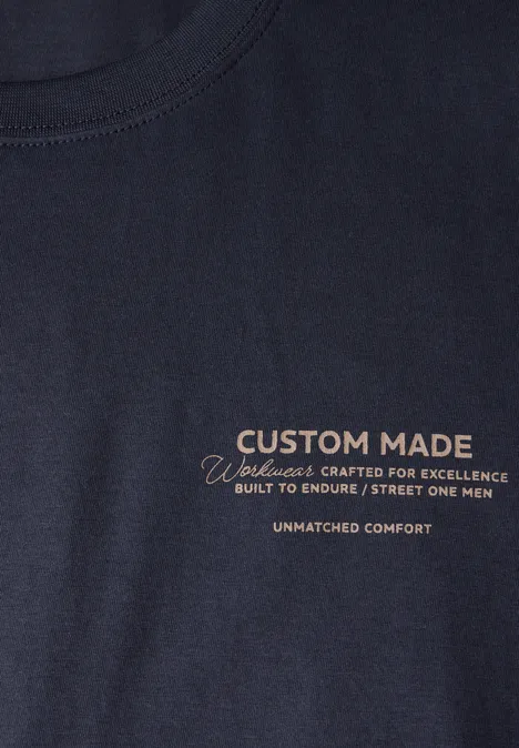T-shirt basique avec détail imprimé night blue