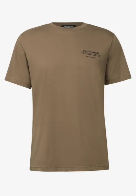 Basic Shirt mit Printdetail ash brown