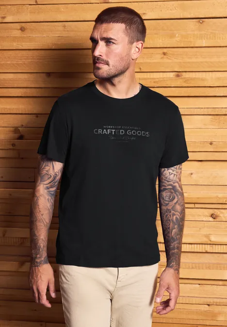 Softes T-Shirt mit Wording Black