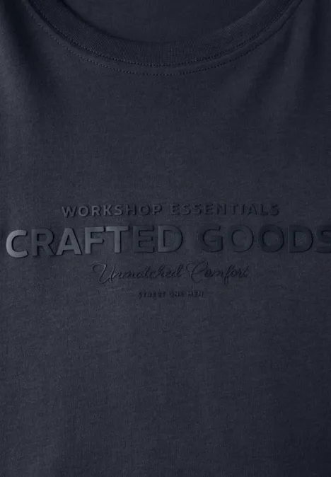 Softes T-Shirt mit Wording night blue