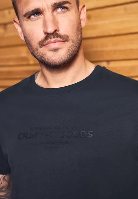 Softes T-Shirt mit Wording night blue
