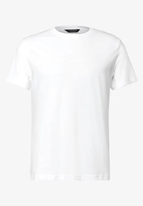 Softes T-Shirt mit Wording bright white
