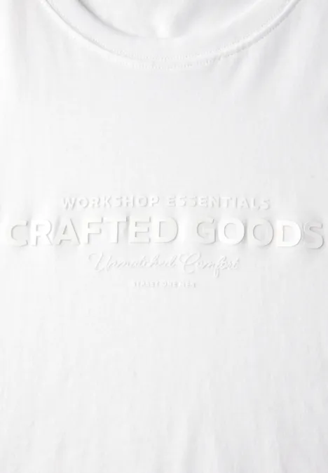 Softes T-Shirt mit Wording bright white