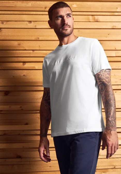 Softes T-Shirt mit Wording bright white