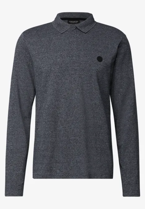 Polo à manches longues Two Tone night blue
