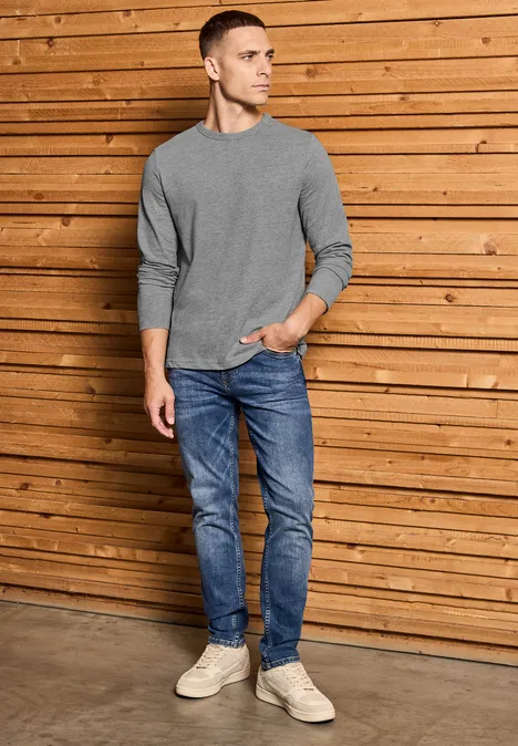 Softes Langarmshirt metal grey melange