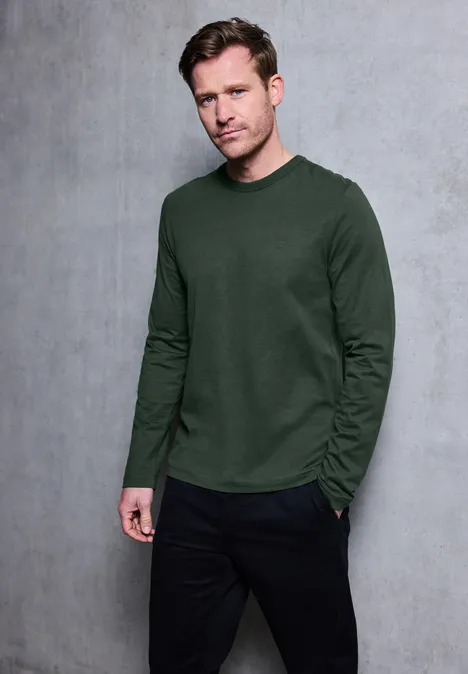 Zacht shirt met lange mouwen soft olive green