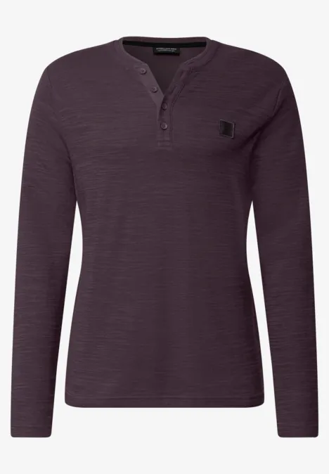 Softes Slub Henleyshirt bordeaux red
