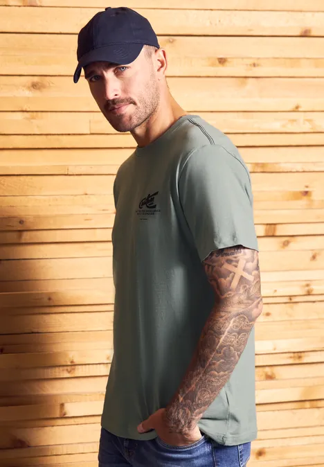 Shirt met borstprint silver green