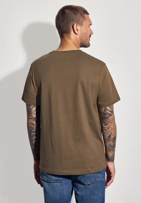T-Shirt mit Chestprint ash brown