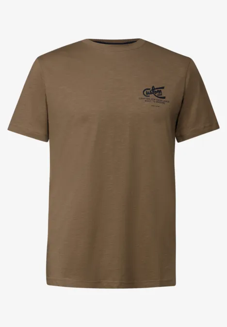 T-Shirt mit Chestprint ash brown