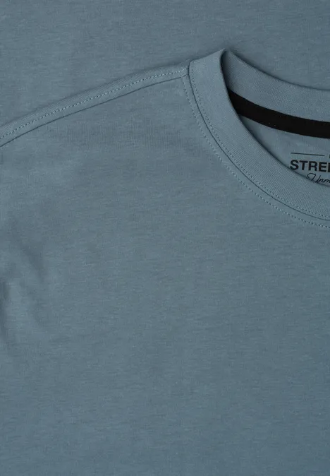Hellblaues T-Shirt mit Rundhalsausschnitt aus weichem Material
