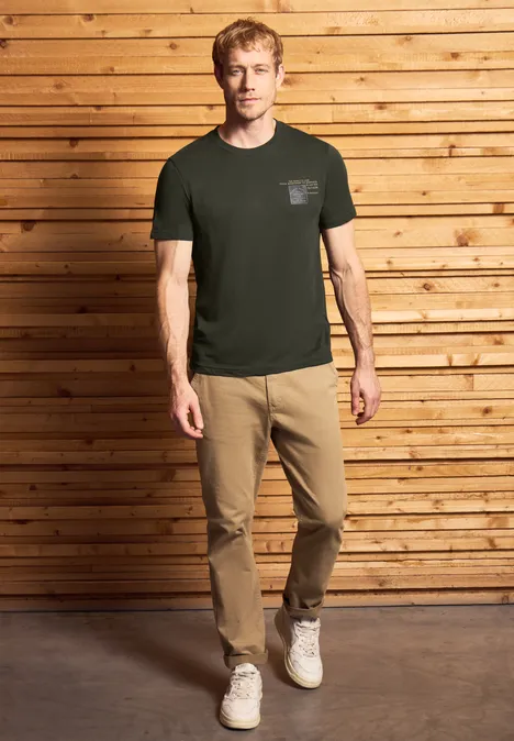 T-Shirt mit Print dark olive green