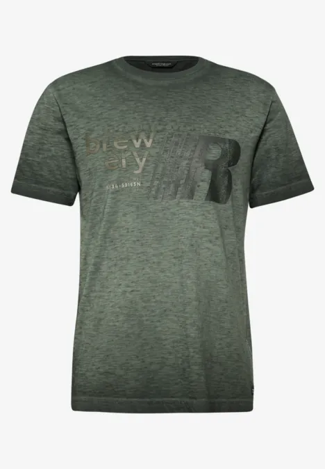 T-Shirt im Washed-Look dark olive green