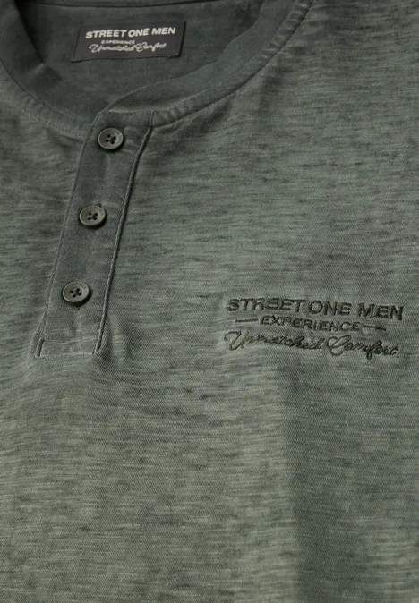 Henley Langarmshirt dark olive green