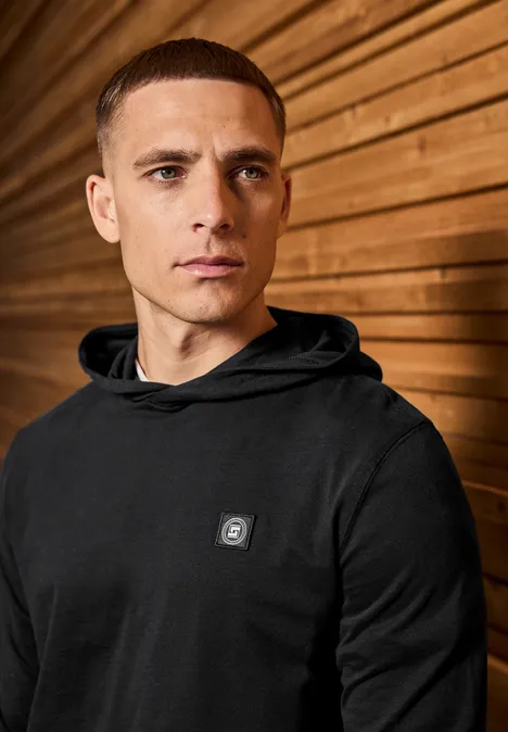 Softes Kapuzen-Shirt basic black