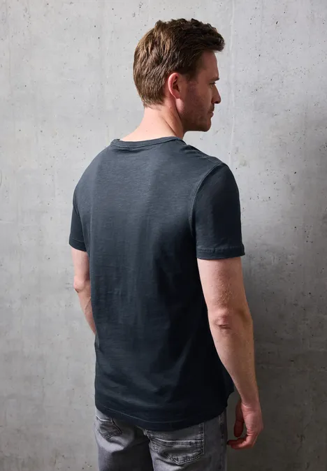 Slub T-Shirt mit Fotoprint nocturnal blue