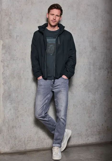 Slub T-Shirt mit Fotoprint nocturnal blue