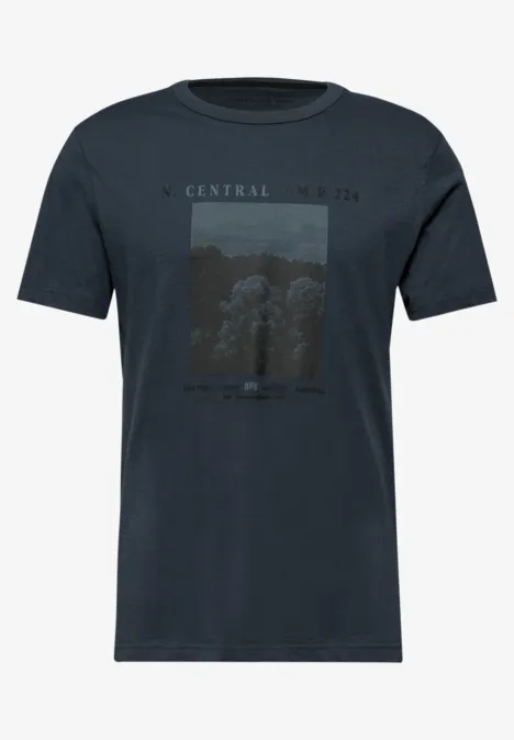 Slub T-Shirt mit Fotoprint nocturnal blue