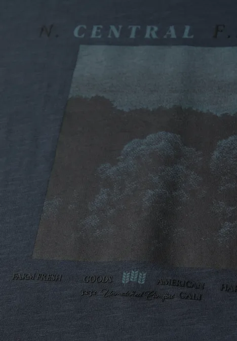 Slub T-Shirt mit Fotoprint nocturnal blue