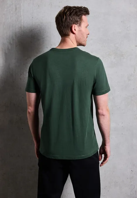 Slub T-Shirt mit Fotoprint soft olive green