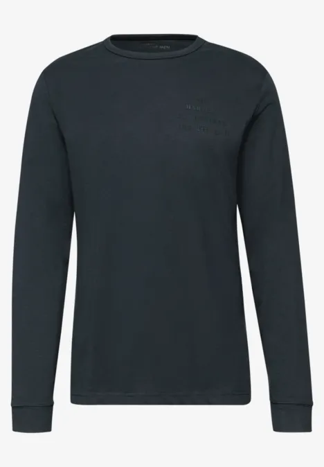 Softes Wording Langarmshirt nocturnal blue