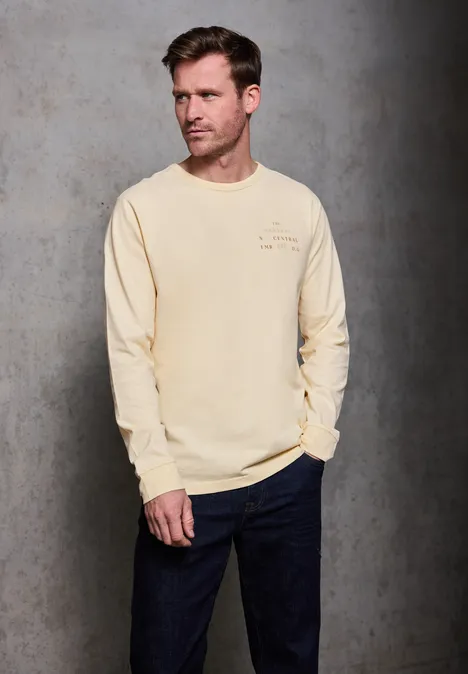 Softes Wording Langarmshirt arctic beige