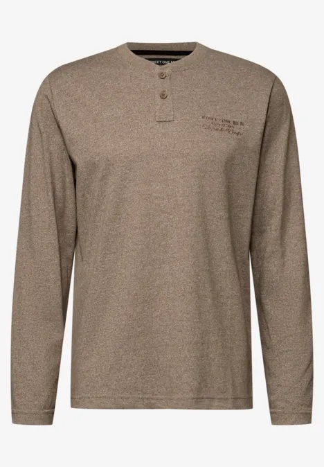 Langarmshirt mit Stickerei barista brown