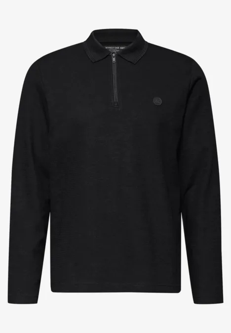 Poloshirt met rits Black