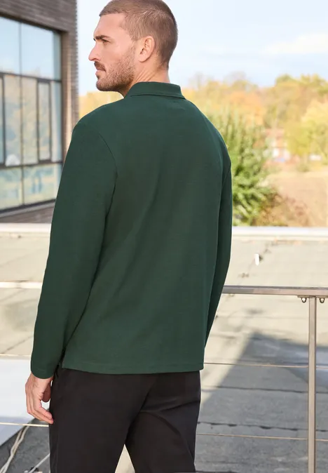 Polo avec fermeture éclair soft olive green