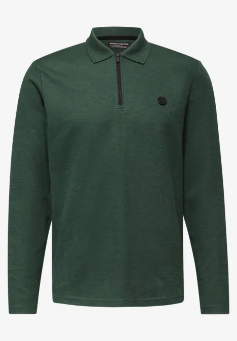 Polo avec fermeture éclair soft olive green