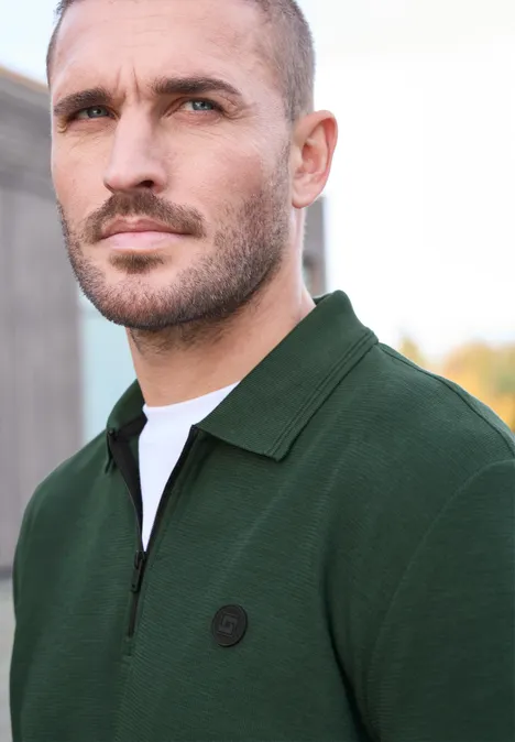 Polo avec fermeture éclair soft olive green