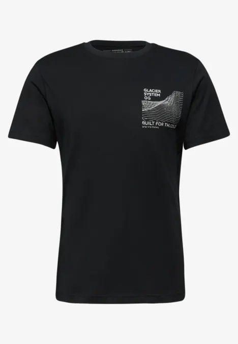 Basic Shirt met borstprint Black
