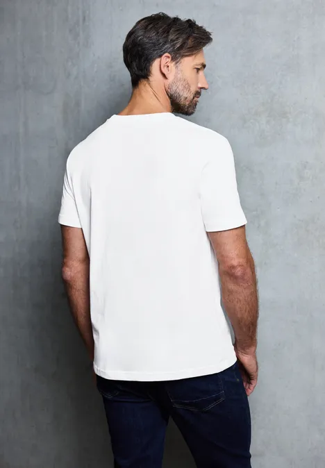 Basic Shirt met borstprint bright white