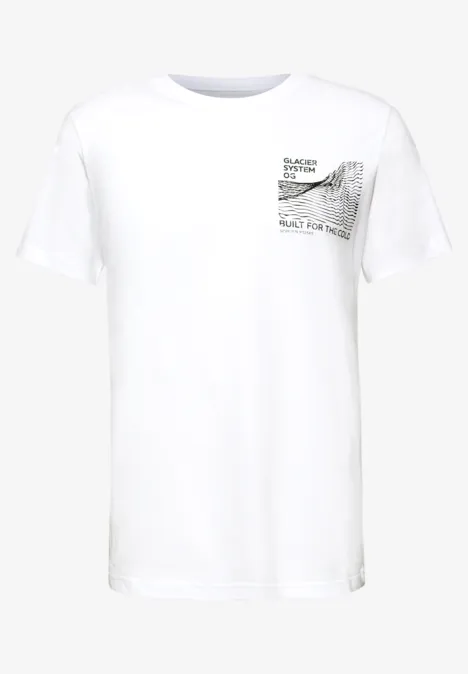 Basic Shirt met borstprint bright white