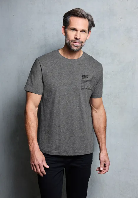 Basic Shirt met borstprint null