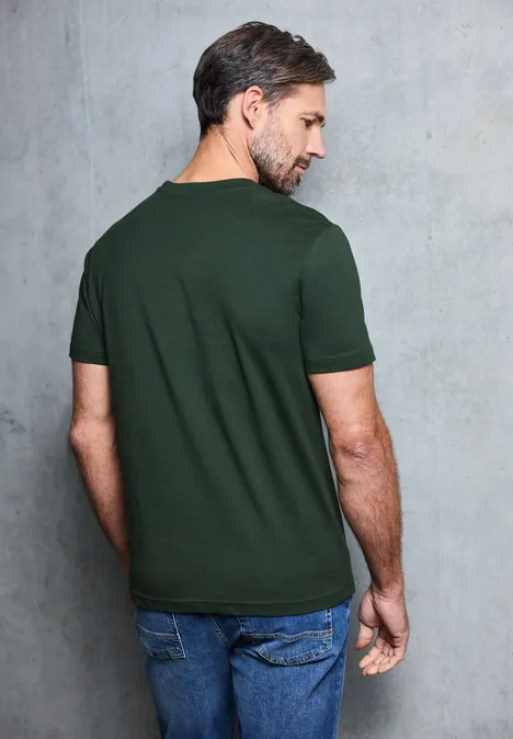 Basic Shirt met borstprint null