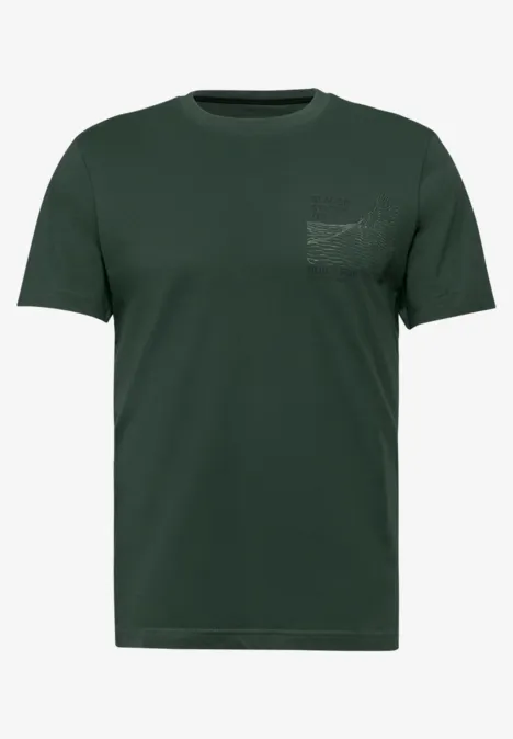 Basic Shirt met borstprint null