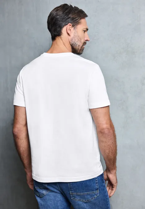 Basic Shirt met print aan de voorkant bright white